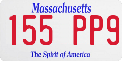 MA license plate 155PP9