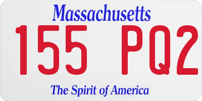 MA license plate 155PQ2