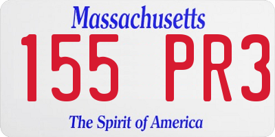 MA license plate 155PR3