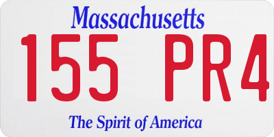 MA license plate 155PR4