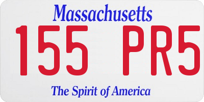 MA license plate 155PR5