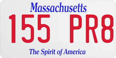 MA license plate 155PR8