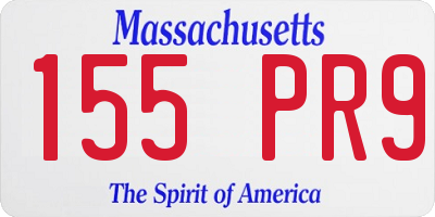 MA license plate 155PR9