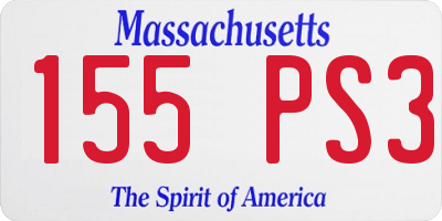 MA license plate 155PS3