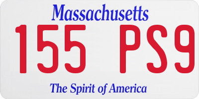 MA license plate 155PS9
