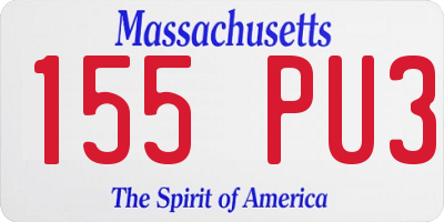 MA license plate 155PU3