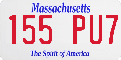 MA license plate 155PU7
