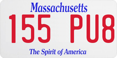MA license plate 155PU8
