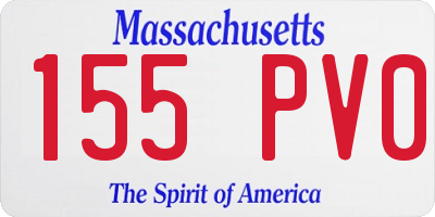 MA license plate 155PV0