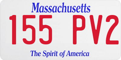 MA license plate 155PV2