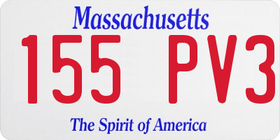 MA license plate 155PV3