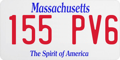 MA license plate 155PV6