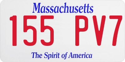 MA license plate 155PV7