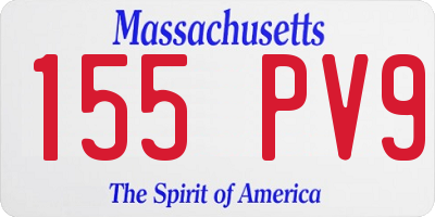 MA license plate 155PV9