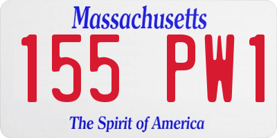MA license plate 155PW1