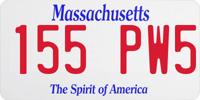 MA license plate 155PW5