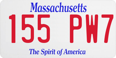 MA license plate 155PW7