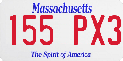 MA license plate 155PX3