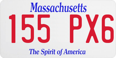 MA license plate 155PX6
