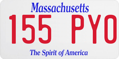 MA license plate 155PY0
