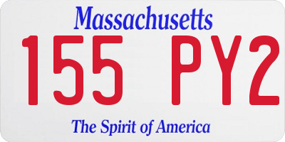 MA license plate 155PY2