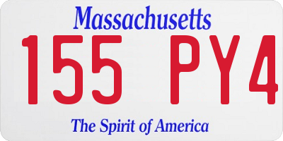MA license plate 155PY4