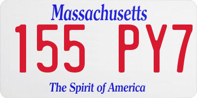 MA license plate 155PY7