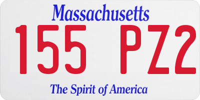 MA license plate 155PZ2