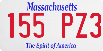 MA license plate 155PZ3