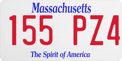 MA license plate 155PZ4