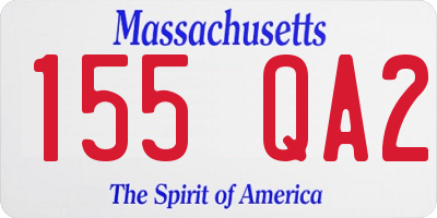 MA license plate 155QA2