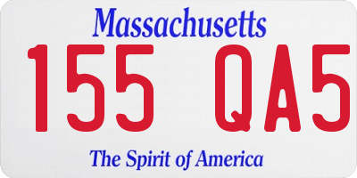 MA license plate 155QA5