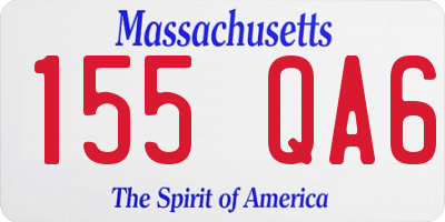 MA license plate 155QA6