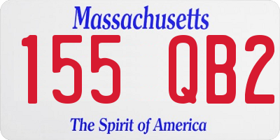 MA license plate 155QB2