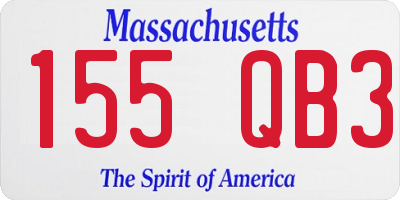 MA license plate 155QB3