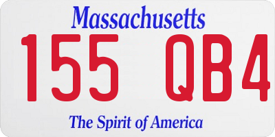 MA license plate 155QB4