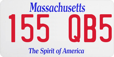 MA license plate 155QB5