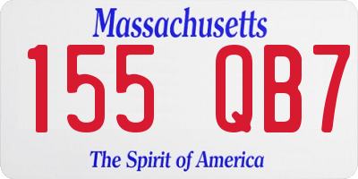 MA license plate 155QB7
