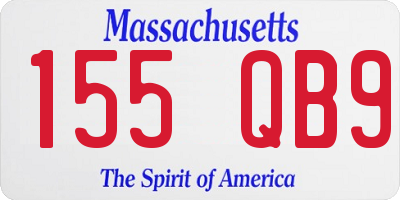 MA license plate 155QB9