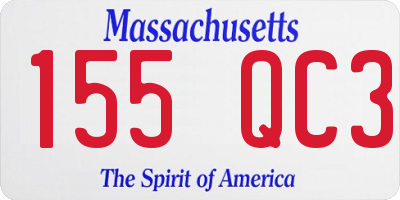 MA license plate 155QC3