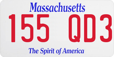 MA license plate 155QD3