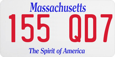 MA license plate 155QD7