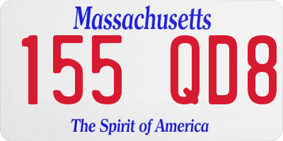 MA license plate 155QD8