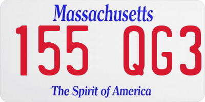 MA license plate 155QG3