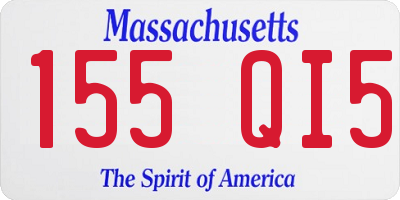 MA license plate 155QI5