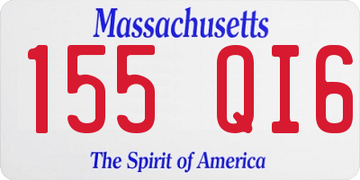 MA license plate 155QI6