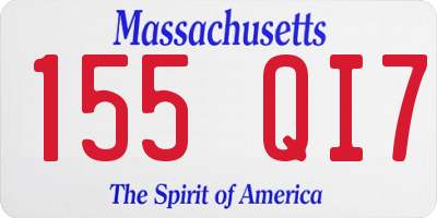 MA license plate 155QI7