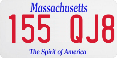 MA license plate 155QJ8