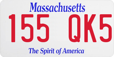 MA license plate 155QK5