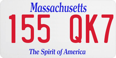 MA license plate 155QK7